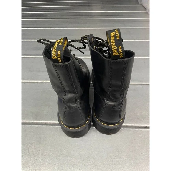 Dr. Martens 1460 Pascal Combat Boots Womens 7 Black Leather Lace Up - Picture 7 of 14